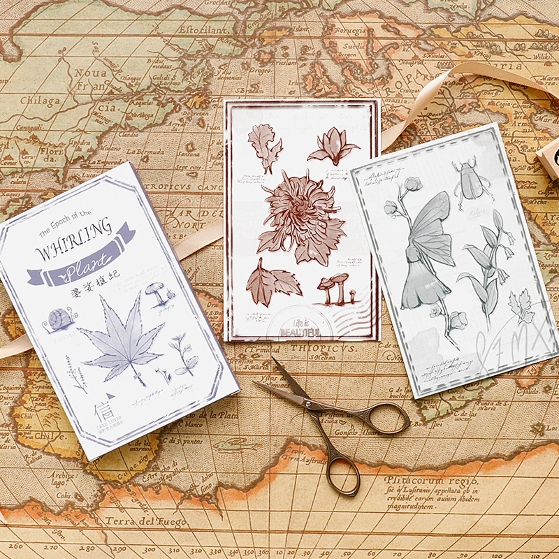 Collectible Vintage Greeting Cards - Juego de 30 postales con ilustraciones