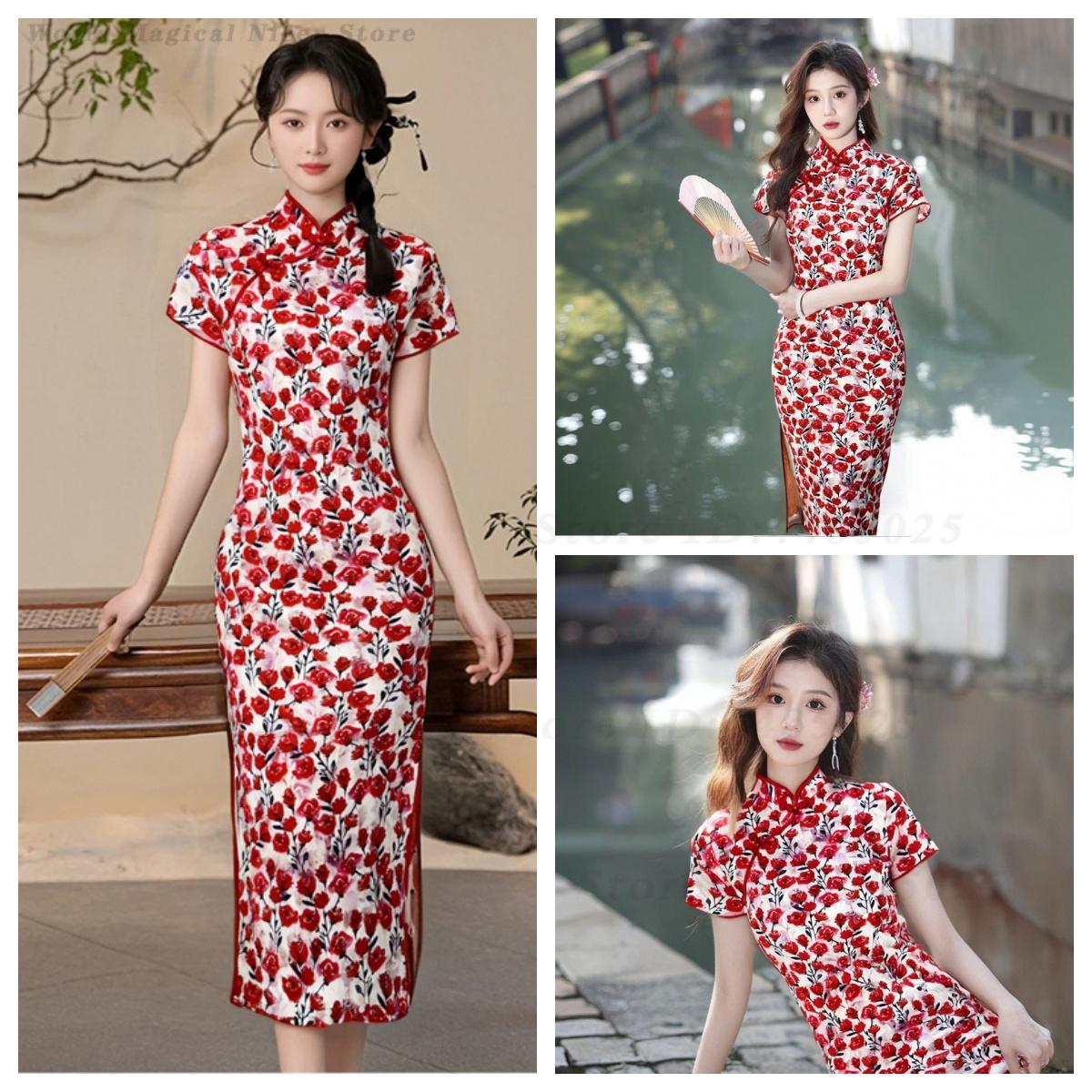Nuevo Qipao Rojo Corto de Vera - Vintage Things Collection reseña y precio