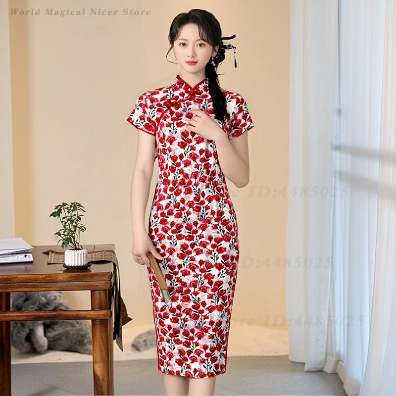 Nuevo Qipao Rojo Corto de Vera - Vintage Things Collection reseña y precio